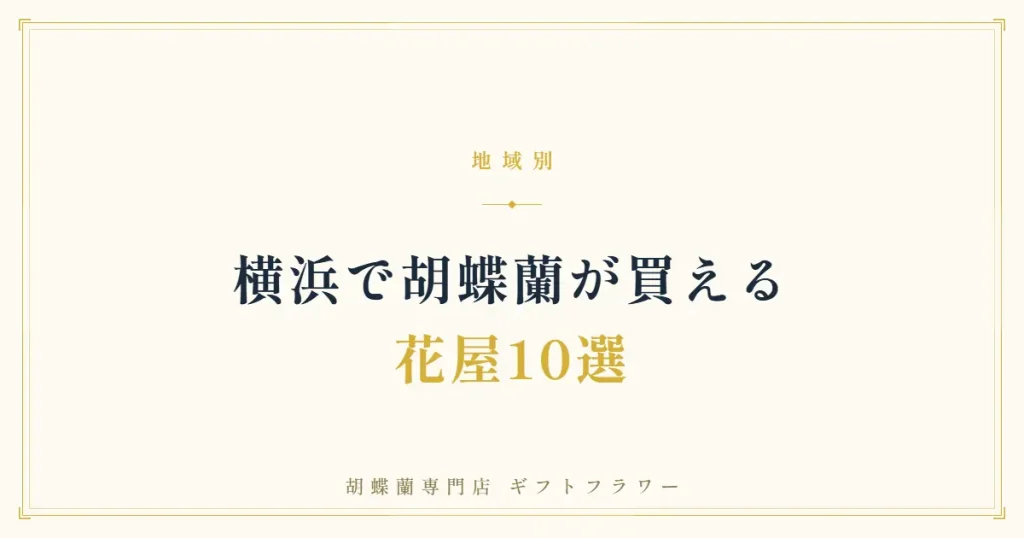 横浜で胡蝶蘭が買える花屋10選を解説するタイトルバナー