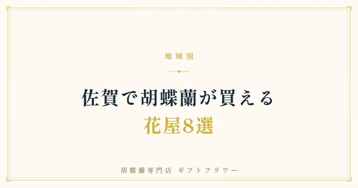 佐賀で胡蝶蘭が買える花屋8選を紹介するタイトルバナー