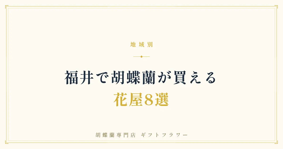 福井で胡蝶蘭が買える花屋8選を紹介するタイトルバナー