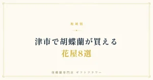 津市で胡蝶蘭が買える花屋8選を紹介するタイトルバナー