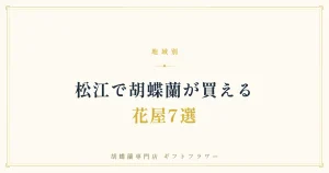 松江で胡蝶蘭が買える花屋7選を紹介するタイトルバナー