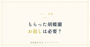 もらった胡蝶蘭のお返しの考え方を解説するバナー