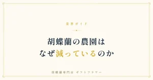 胡蝶蘭の農園が減る理由を解説するタイトルバナー