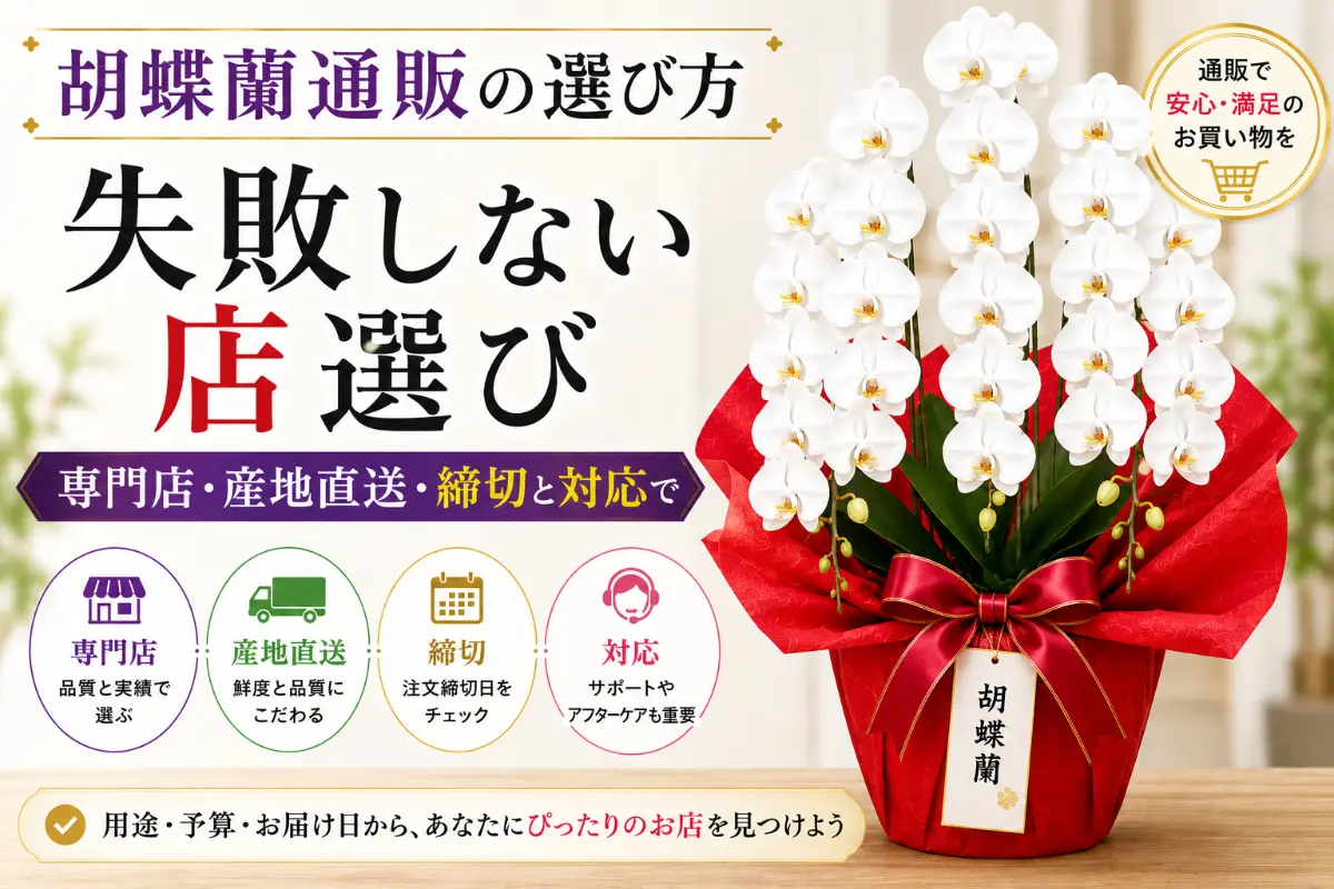 胡蝶蘭通販の選び方をまとめた白い大輪3本立ち