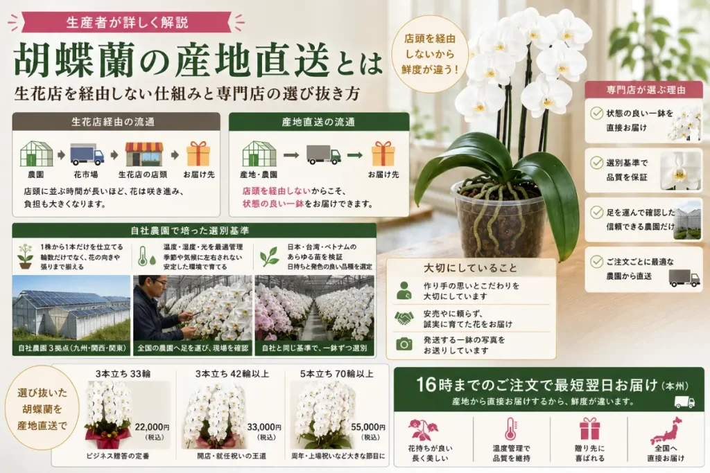 産地直送と生花店経由の流通経路の違い