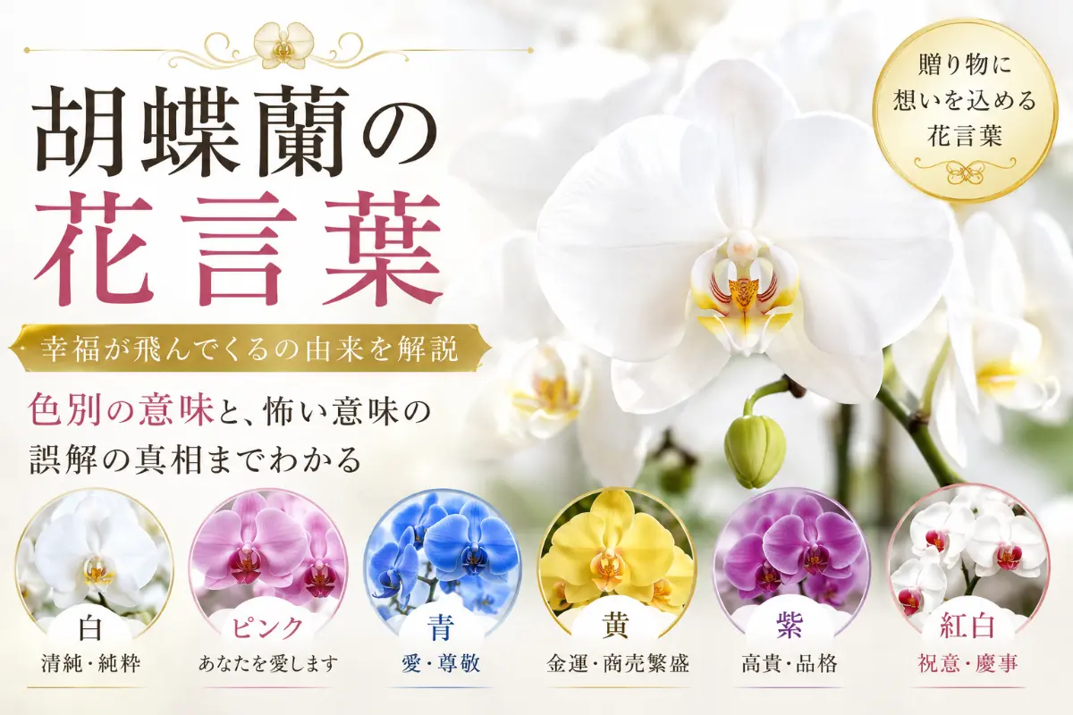 幸福が飛んでくる花言葉を持つ白い胡蝶蘭