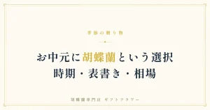 お中元に贈る白の大輪胡蝶蘭3本立ち
