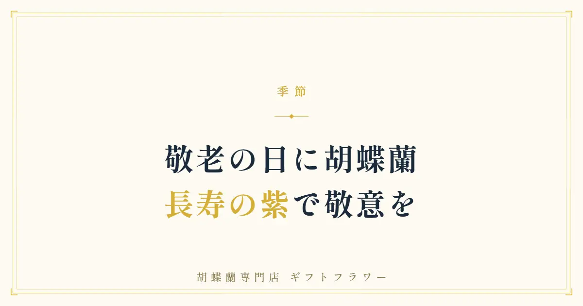 敬老の日に床の間へ飾られた紫の胡蝶蘭3本立ち