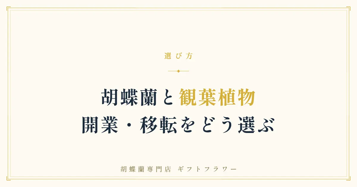 胡蝶蘭と観葉植物の違いを解説するタイトルバナー